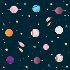 Obraz na płótnie Canvas Cosmos planet pattern