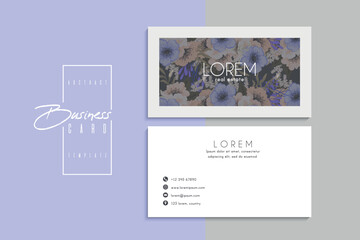 Floral style business card template vector