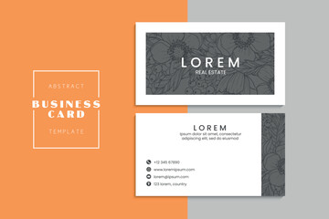 Floral style business card template vector