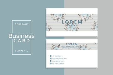 Floral style business card template vector