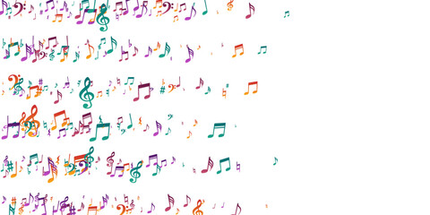 Fototapeta na wymiar Musical note symbols vector background. Melody