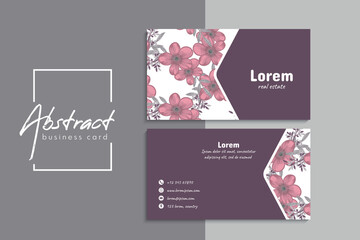Floral style business card template vector