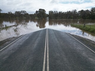 Flooding Axedale village, Campaspe River burst its banks near Bendigo after heavy spring rain 2022