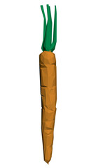 Obraz na płótnie Canvas Low poly model of a carrot isolated on a white background. 3D. Vector illustration.