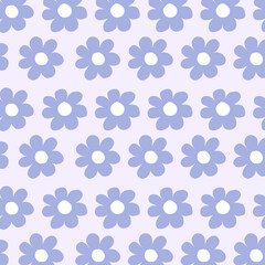 Fototapeta na wymiar Trendy seamless pattern many flowers in pastel colors. Can be used for fabrics, wallpapers, textiles, wrapping. Vector illustrations