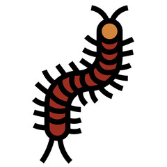 centipede filled outline icon style