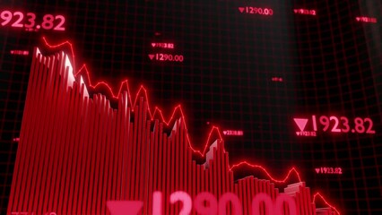 graph showing stocks falling