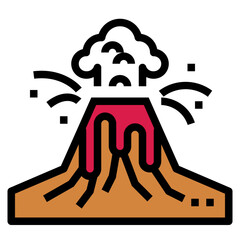 volcano filled outline icon style