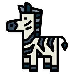 zebra filled outline icon style © smalllike