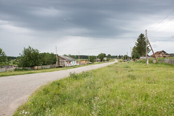 dirt road in the village