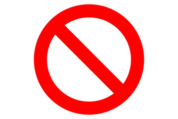 Isolated red Not Allowed stop sign, Prohibition sign or stop sign illustration in PNG isolated on transparent background