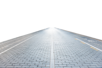 City street with empty road in PNG isolated on transparent background
