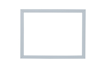 Empty blank grey picture frame in PNG isolated on transparent background