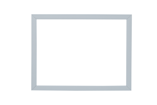 Empty blank grey picture frame in PNG isolated on transparent background