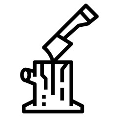 deforestation line icon style