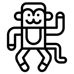 monkey line icon style