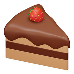 Pastry cake 3d rendering isometric icon.