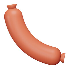 Sausage 3d rendering isometric icon.