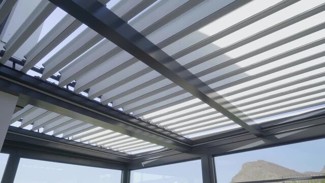 Pergola awning in the garden video
