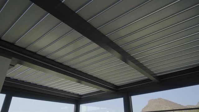 Pergola awning in the garden video