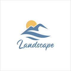 abstract mountain landscape logo vector art