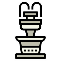 fountain filled outline icon style