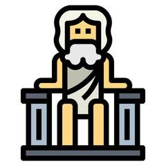 god filled outline icon style