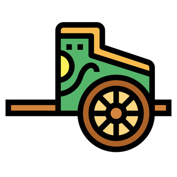 chariot filled outline icon style
