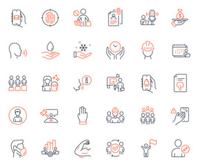 People icons set. Included icon as Medical mask, Person and Freezing web elements. Mail app, Dont touch, Group people icons. Accounting, Teamwork chart, Thumb down web signs. Fingerprint. Vector