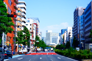 よく晴れた東京の都心の風景