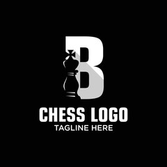 Letter B King of Chess Logo Design Template Inspiration, Vector Illustration.