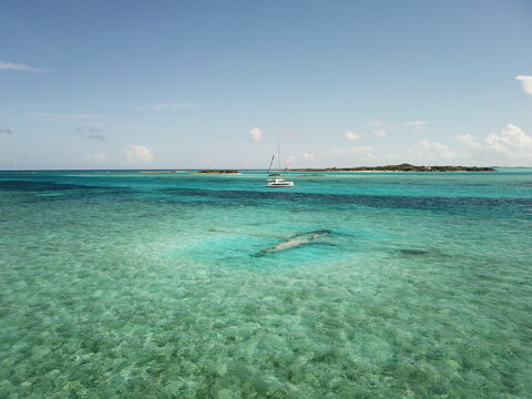 Exuma Cays, Bahamas. View from above. No filters.