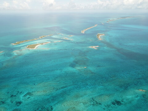 Exuma Cays, Bahamas. View from above. No filters.