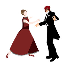 ダンスのお誘い　赤レース