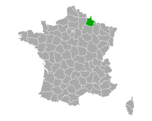 Karte von Ardennes in Frankreich