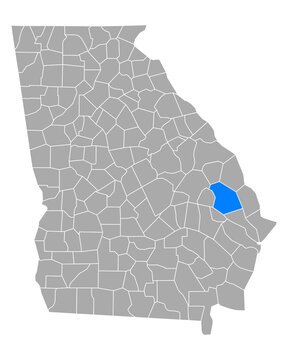 Karte von Bulloch in Georgia