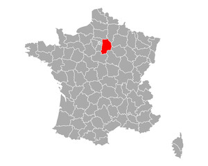 Karte von Seine-et-Marne in Frankreich - 541196314