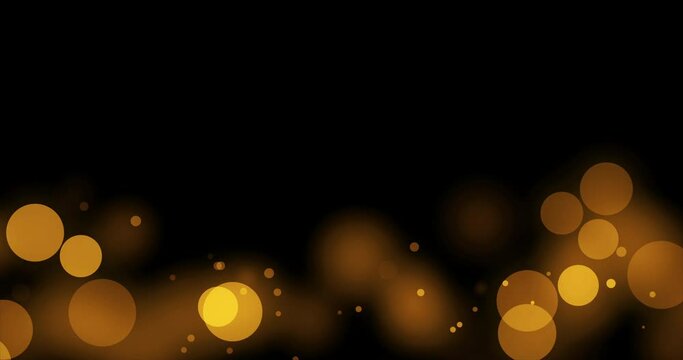 Gold bokeh particle background. Black background , Use blending mode screen. Loop Animation