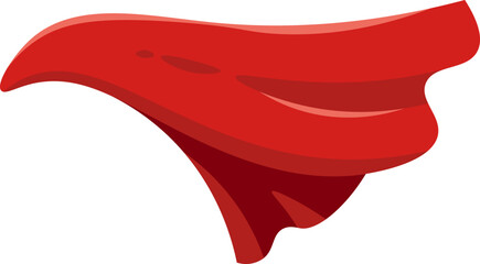 Red superhero cloak flat illustration - obrazy, fototapety, plakaty