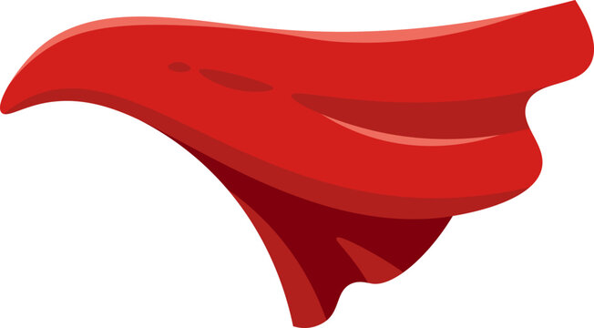 Red superhero cloak flat illustration