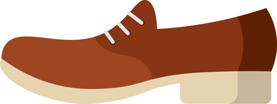 Leather man's shoe flat illustration