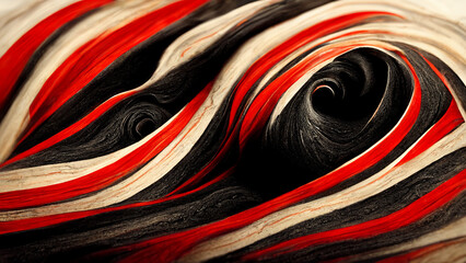 Red, Black & White, Artful abstract 3d Background 