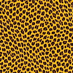Leopard skin background. Leopard fur Seamless pattern Digital art.