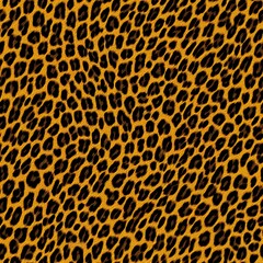Leopard skin background. Leopard fur Seamless pattern Digital art.