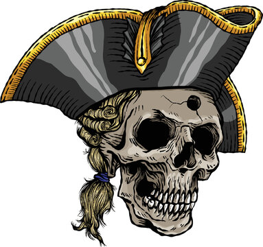 Royal Navy Pirate Ship British Navy Skull Vectors Art Tattoo Colorful