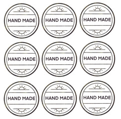 Stamp handmade.100% handmade.Template,layout,background for handmade products.Print quality.Stamp,symbol handmade.