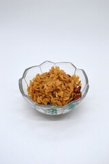 Pondok Cabe Ilir, Tangerang, Indonesia – October 05, 2022: Sauteed Udang Rebon Or Acetes Americanus Is Ready To Eat, Very Suitable To Eat With Warm Rice. With Selected Focus.