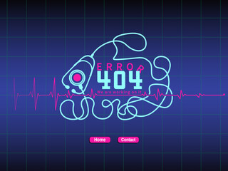 Error 404 medical healthcare background design with heart rate vector design. Webpage not working warning sign to use for programming, web development, webpage error, mobile app design projects. 