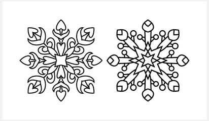 Snowflake icon isolated. Christmas and winter emblem. Xmas design. Vector stock illustration. EPS 10
