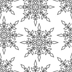 Snowflake seamless pattern isolated. Xmas vector stock illustration. Eps 10